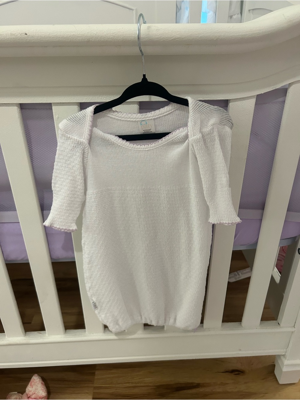 Women's White Knit Boatneck Top